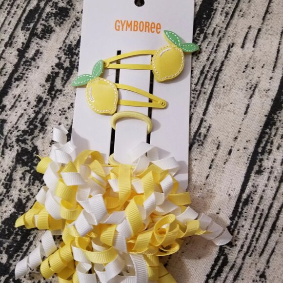 Gymboree Citrus & Sunshine Hair Snap Clips 1 curly ponytail Size 3 4 5 6 7 NWT - Picture 2 of 3